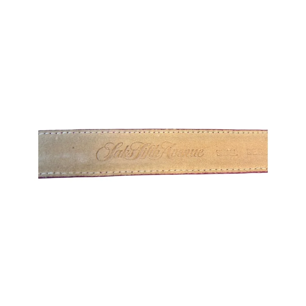 Saks Fifth Avenue Pink Snakeskin Leather Belt Gold Buckle Women's‎ Small